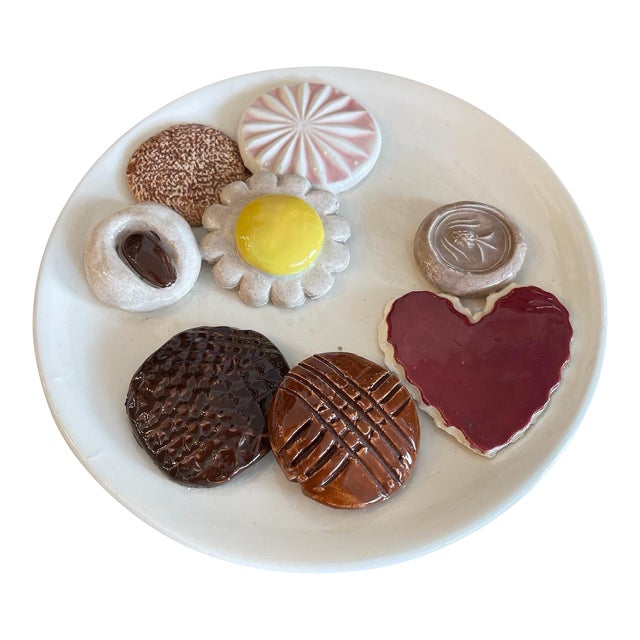 Vintage Ceramic Cookie Plate For Sale