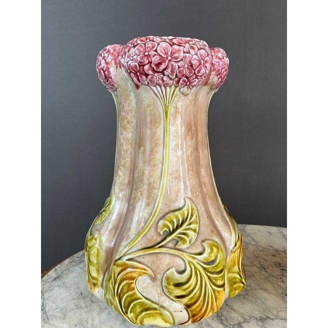 Exquisite Pair of Art Nouveau Earthenware Vases We are delighted to present this exceptional pair of earthenware vases, a...