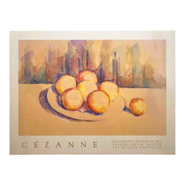 Paul Cezanne Vintage 1989 Lithograph Print Postimpressionist Museum Poster " Orages Sur Une Assiette " 1900 For Sale
