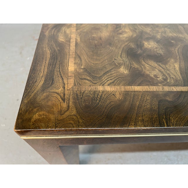 William Doezema for Mastercraft Mid-Century Burl Wood Extension Dining Table Set For Sale - Image 9 of 18