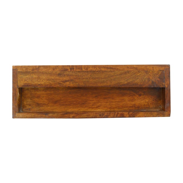 Wall-Mount Chestnut Wall Cabinet With Brass Inlay Drawer For Sale In Philadelphia - Image 6 of 8