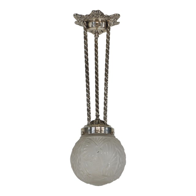 Petitot & Muller Freres French Art Deco Pendant Light 1930s - 2 Available For Sale