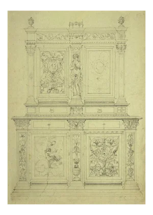 Design of Furniture - Original Pen and Pencil on Paper - 1850 1850