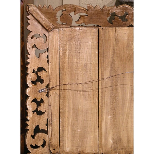 19th Century French Baroque Carved Painted Wall Mirror With Beveled Glass For Sale - Image 10 of 10