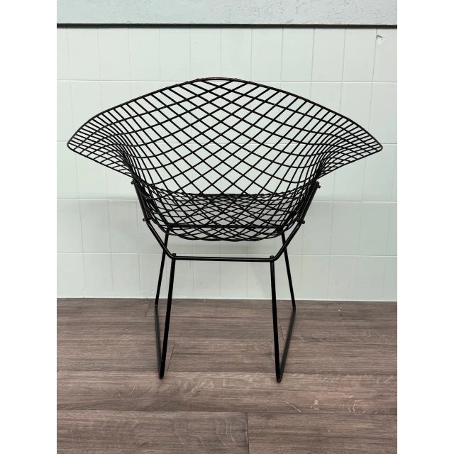 Black Metal Armchair in the style of Harry Bertoia for Knoll Inc. / Knoll International, 1970s For Sale - Image 11 of 18