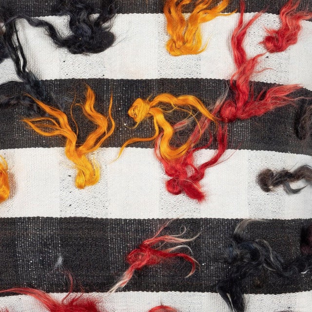 Add a touch of history and warmth to your space with this vintage handmade Turkish wool kilim cushion cover. Crafted from...