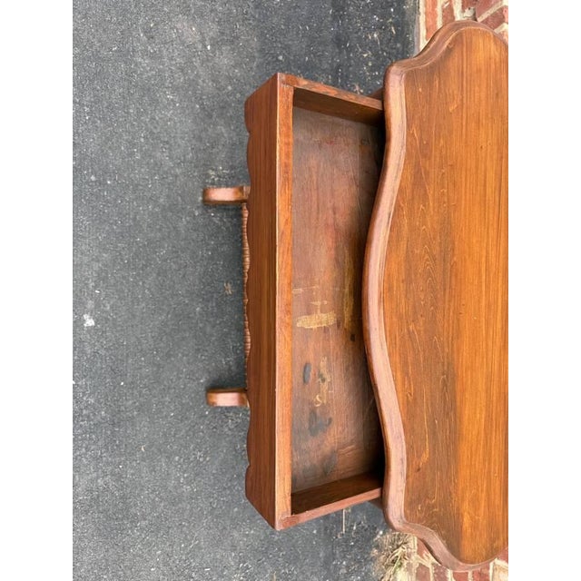 Antique Victorian Walnut Bobbin Leg Side Table With Drawer For Sale - Image 4 of 17