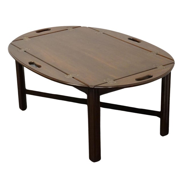 Ethan Allen Georgian Court Solid Cherry 42" Accent Butler's Tray Coffee Table 11-8009 For Sale - Image 9 of 12