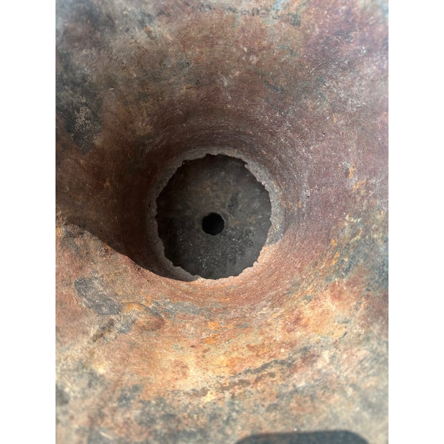 Gray Late 20th Century Estate Sized Cast Iron Garden Urn For Sale - Image 8 of 10