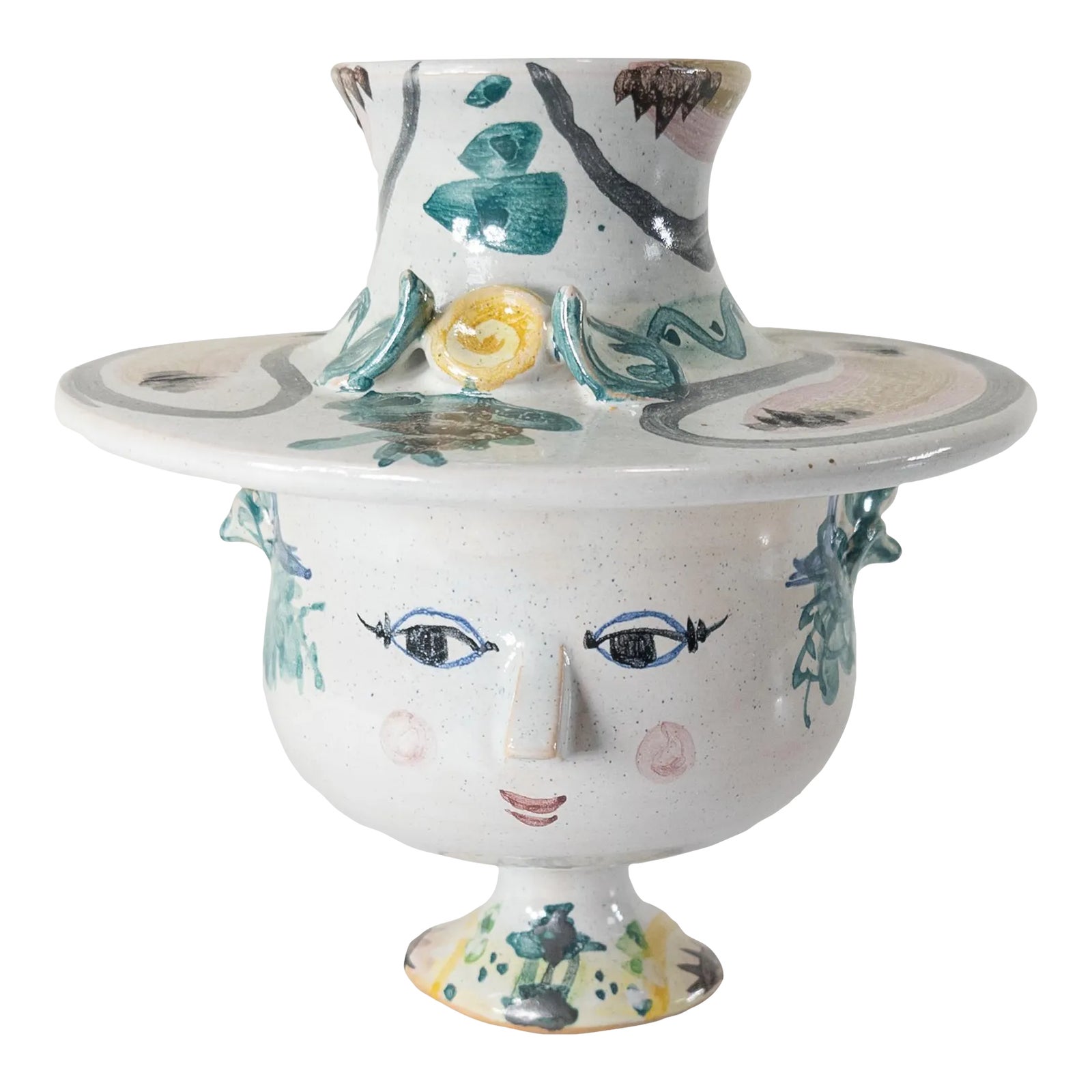 MidCentury Danish Modern Faience Ceramic Potpourri Dish by Bjorn