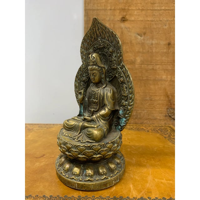 Figurative Late 19th Century Patinated Bronze Buddha For Sale - Image 3 of 6