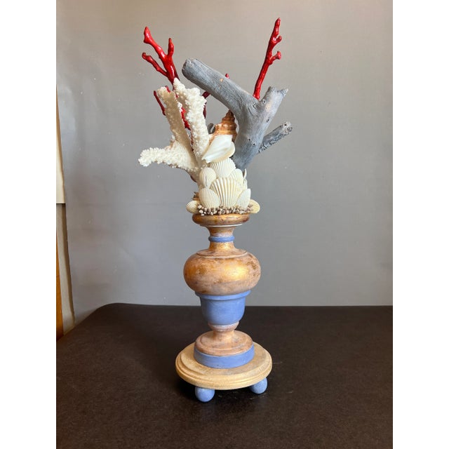 Vintage Italian Grotto St Giltwood Faux Red Coral and Driftwood Table Article For Sale - Image 9 of 11