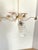 Metal Mid-Century Modern French Atomic Chandelier with Red Acrylic Glass Accents and Textured Glass Shades, 1960s For Sale - Image 7 of 13