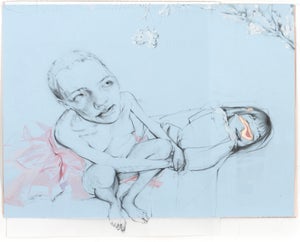 Untitled (Two Figures), 2007, Original Jennifer Poon Framed Artwork