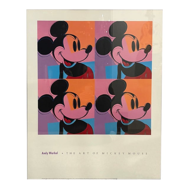 Andy Warhol the Art of Mickey Mouse Pop Art Poster , Framed For Sale