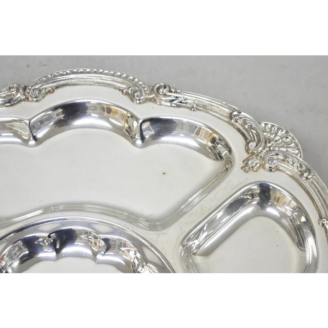 Vintage Victorian Silver Plated Lazy Susan Revolving Serving Platter Party Tray For Sale - Image 12 of 14