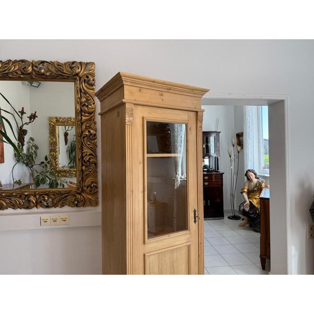 Farmhouse Display Cabinet in Natural Wood For Sale - Image 9 of 11