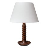 Sculptural Table Lamp in Ash Wood attributed to Charles Dudouyt, France, 1950s For Sale