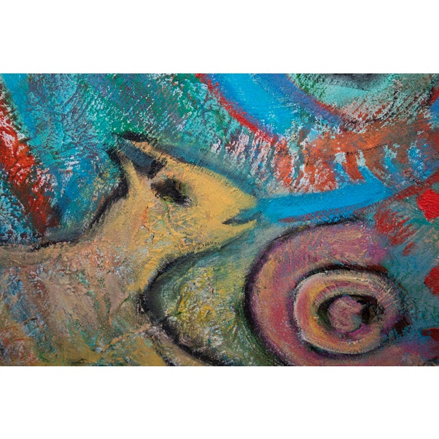 Florence Putterman (1927 - 2021) - Animal Legends VI - Acrylic & Sand on Canvas - 48" H x 44" W About the Artist Florence...