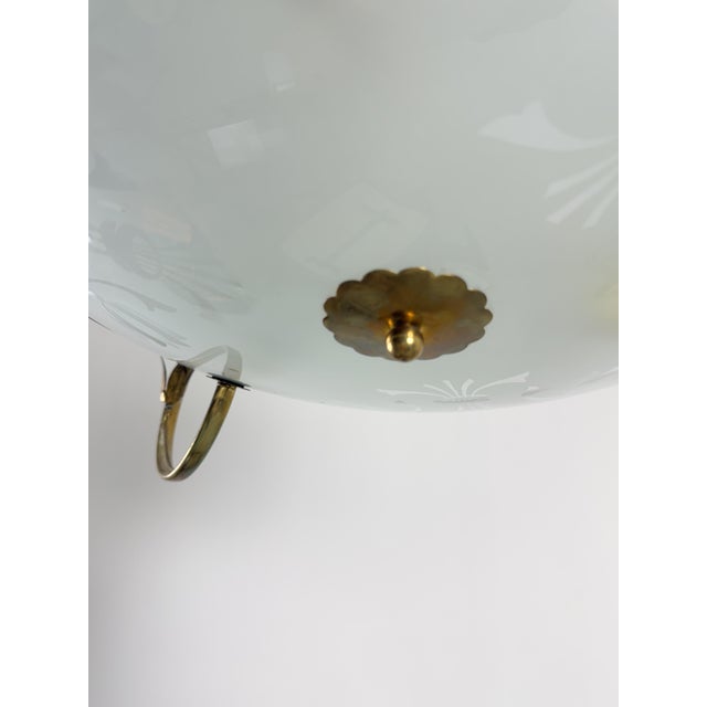 Murano Glass and Brass Chandelier in the style of P. Chiesa for Fontana Arte, 1960s For Sale - Image 10 of 18