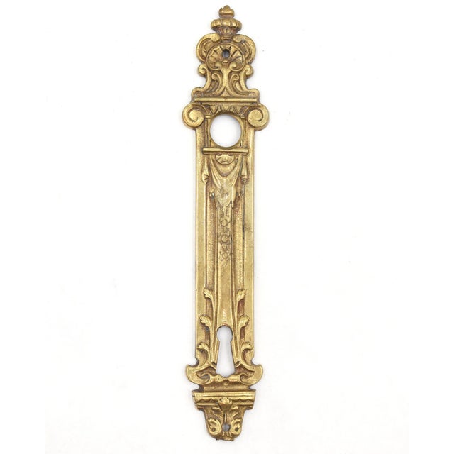 French Pair of Belgian French Bronze Door Back Plates For Sale - Image 3 of 7