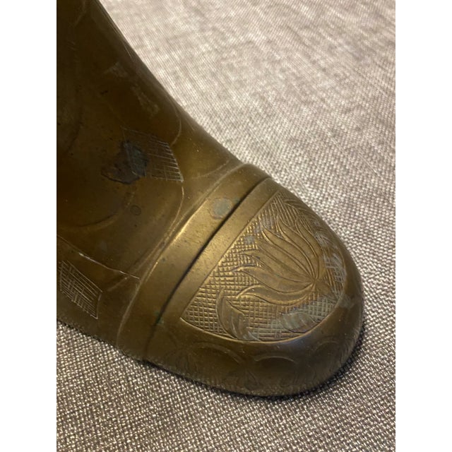 1970s 1970s Brass Boot Vase For Sale - Image 5 of 6