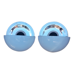 Custom Made Large Glass and Silver Plated Wall Scones a Pair