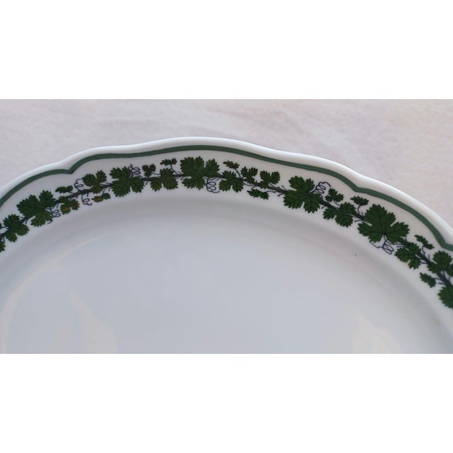 20th-Century Meissen Small Oval Porcelain Serving Platter in 'Vine Leaves' Pattern This elegant small oval porcelain...