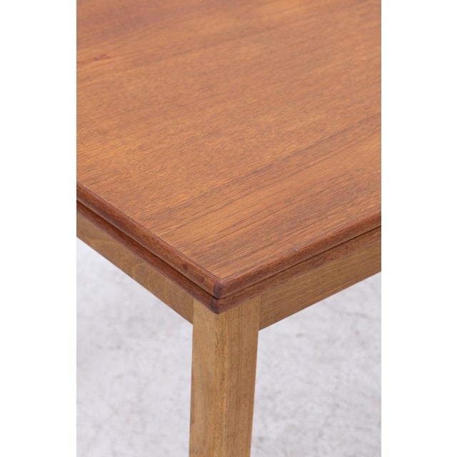 Wood Vintage Teak Dining Table with Two Extension Leaves, 1960s For Sale - Image 7 of 14
