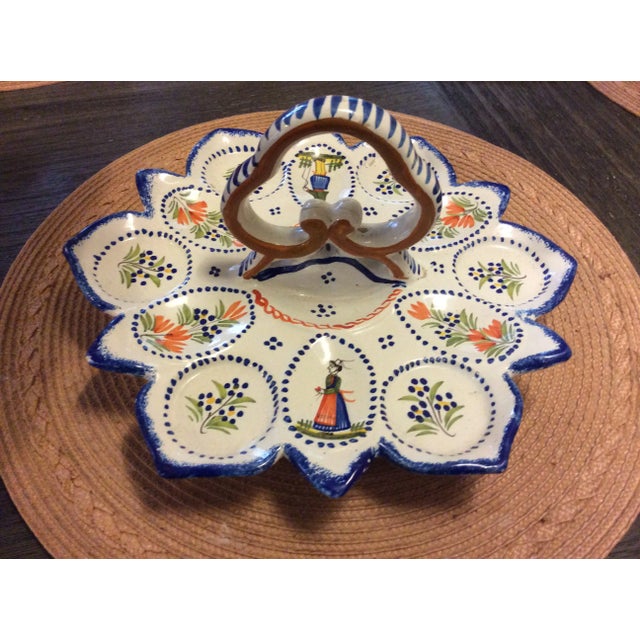 Ceramic Late 20th Century Henri Quimper Oyster Serving Platter For Sale - Image 7 of 8