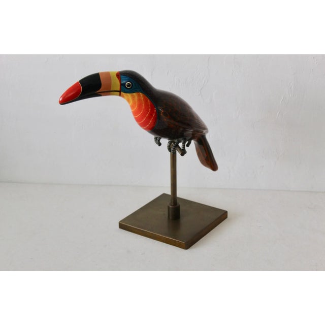Mid-Century Modern Sergio Bustamante a.p. Papier-Mâché on Brass Stand Vintage Mid Century For Sale - Image 3 of 13