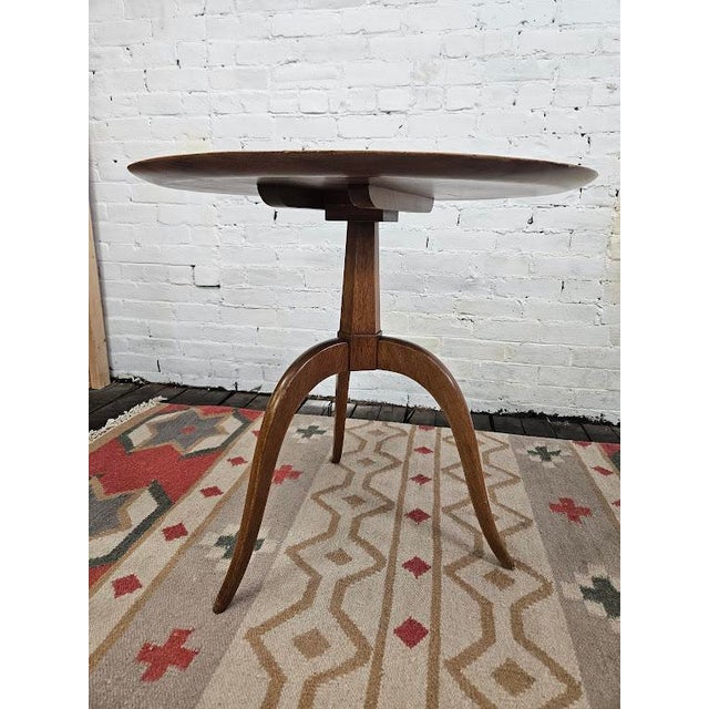 Dunbar Furniture Mid Century Edward Wormley for Dunbar Side Table With Tripod Legs For Sale - Image 4 of 12