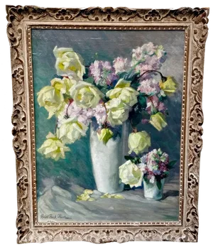Richard Hartmann, Flower Still Life, Oil on Canvas