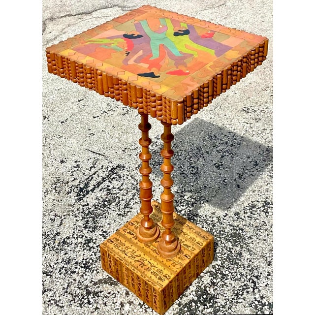 Late 20th Century Late 20th Century Vintage Boho William Accorsi Found Object Puzzle Table For Sale - Image 5 of 10