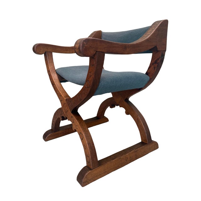 A Spanish Colonial sillón de cadera, or hip-joint chair — a historic curule-style seating form with roots in medieval...