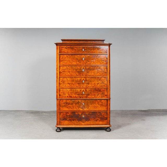Item: Tall Chest of Drawers / Chiffonier Period & Style: Denmark - second half of the 19th century Features: - Elegant and...