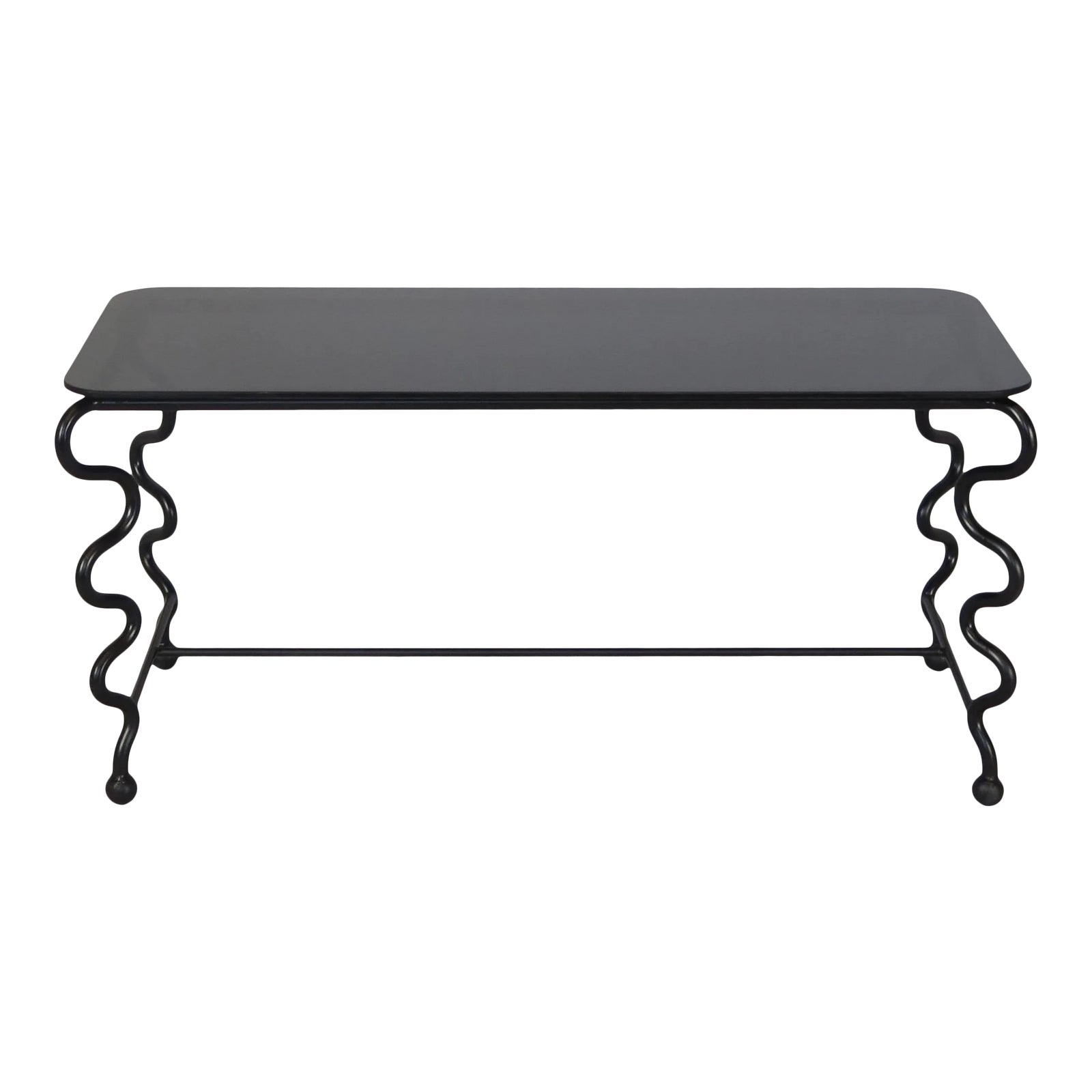 'Serpentine' Coffee Table With Black Glass Top Chairish