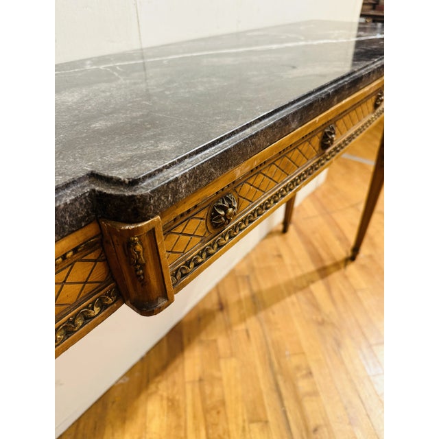 Maison Jansen Maison Jansen Marble Top Console Table, Signed For Sale - Image 4 of 9