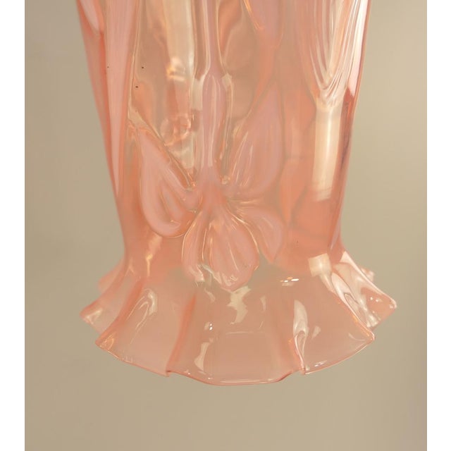 Art Nouveau Pendant Lamp with Floral Opal Glass Shade, Vienna, 1910s For Sale - Image 3 of 8