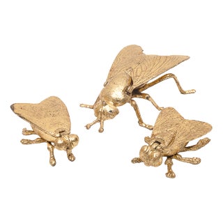 Gilt Brass Ashtrays, 1930s, Set of 3 For Sale