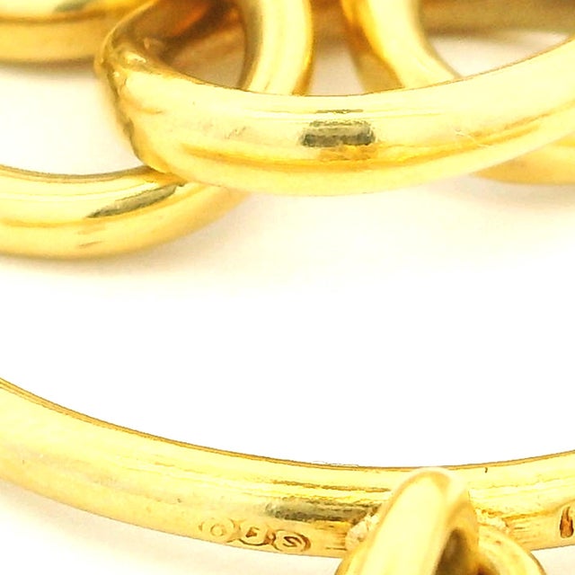 1980s Vintage Italian 18k Gold Modernist Open Link Necklace For Sale - Image 5 of 10