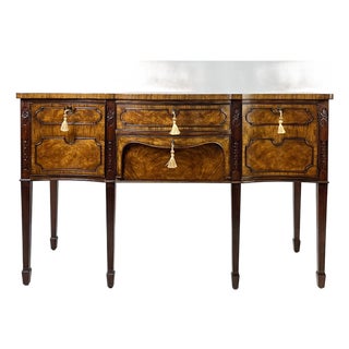 Early 20th Century Theodore Alexander "Althorp Living History" Sheraton Style Serpentine Sideboard For Sale