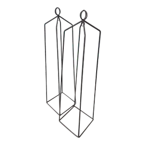 Contemporary Obelisk-Shaped Wrought Iron Plant Stands - a Pair