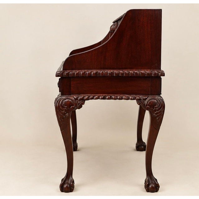 Antique Mahogany Carlton House Secretary Desk | Chippendale | Leather Writing Surface | Ball & Claw Feet For Sale - Image 10 of 10