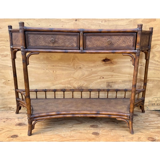 Late 20th Century Late 20th Century Serpentine Front Chinese Chippendale Style Hooker Furniture Seven Seas Console Hall Foyer Table For Sale - Image 5 of 12