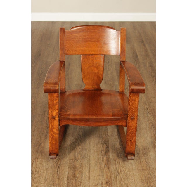 Antique Mission Oak Rocking Chair For Sale - Image 11 of 18