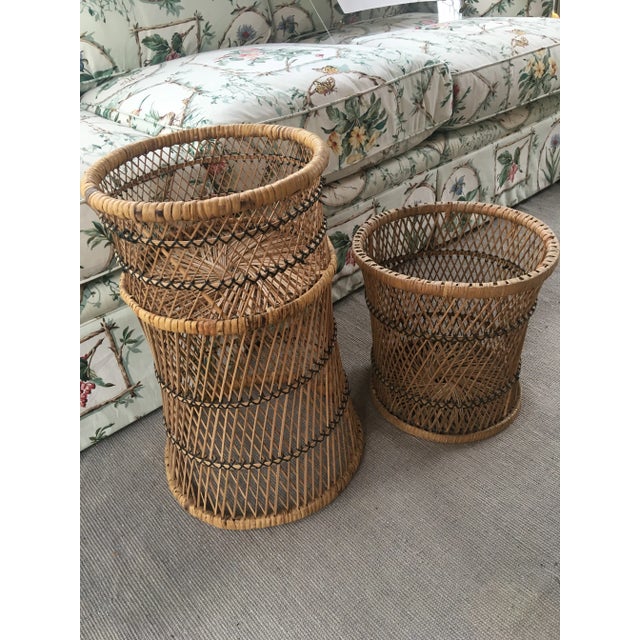 Vintage Boho Cane Planters- A Pair For Sale In Charleston - Image 6 of 9