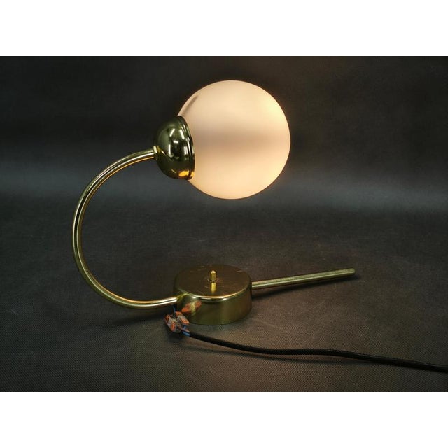 Vintage Brass and Opaline Glass Wall Lights by Kamenický Šenov, 1970s, Set of 3 For Sale - Image 11 of 12