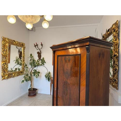 Antique Gründerzeit Walnut Veneered Wardrobe For Sale - Image 12 of 16