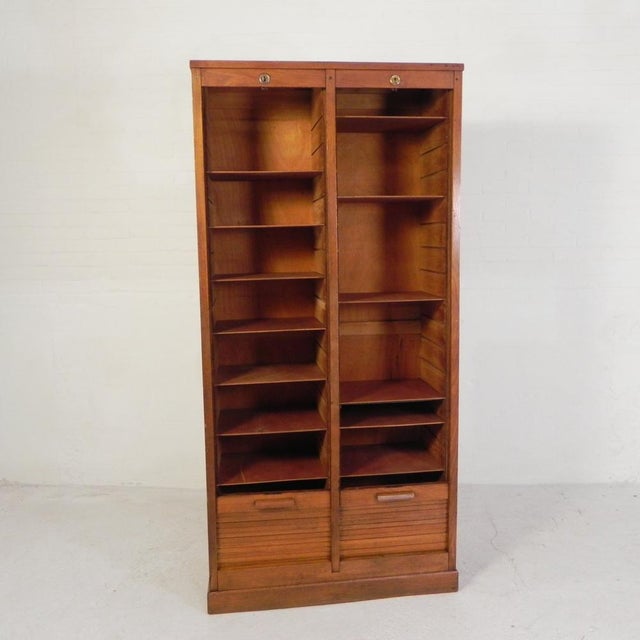 Oak Roller Shutter Cabinet, 1950s For Sale - Image 16 of 18